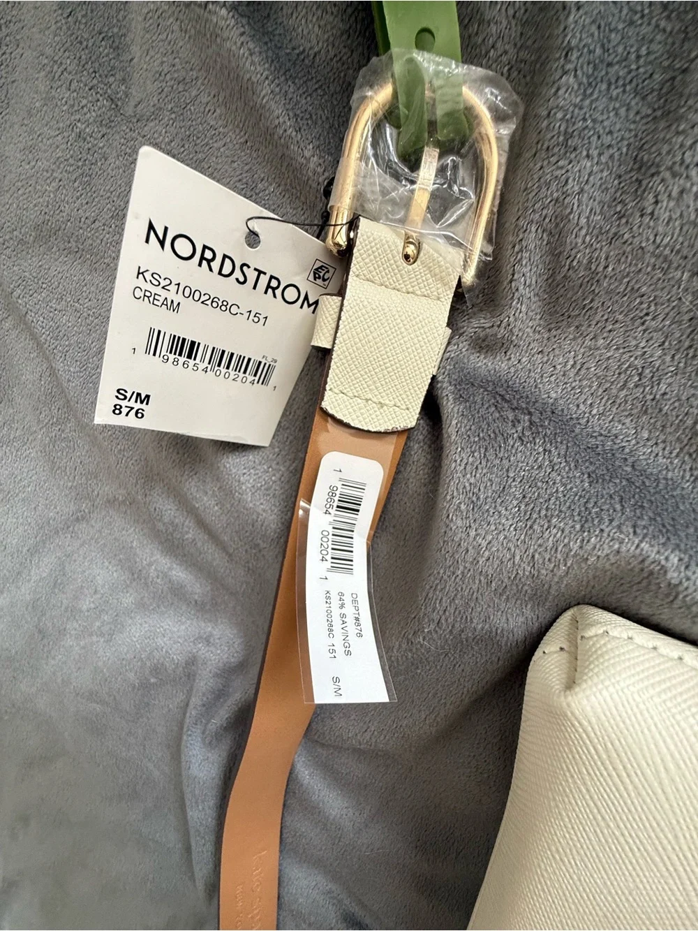 kate spade Cream Leather Crossbody Belt Bag with Gold Logo